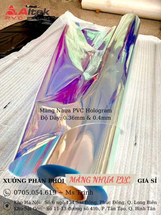 Cuộn màng pvc – màng pvc hologram may balo, rèm