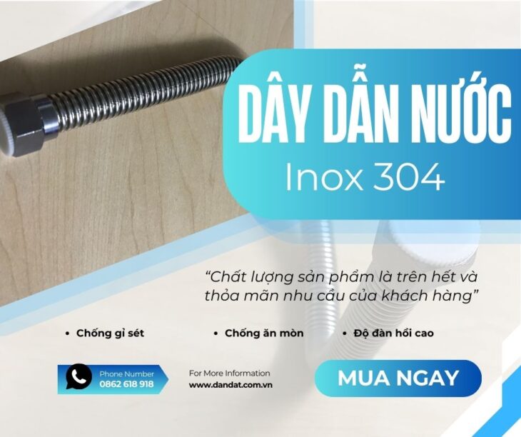 DÂY CẤP NƯỚC LAVABO/DÂY NƯỚC RUỘT GÀ INOX/DÂY DẪN NƯỚC NÓNG LẠNH INOX