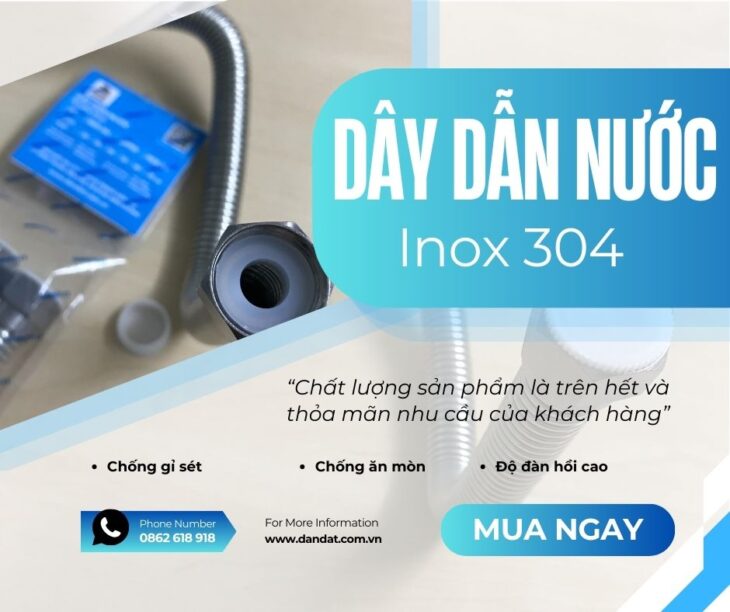 DÂY CẤP NƯỚC LAVABO/DÂY NƯỚC RUỘT GÀ INOX/DÂY DẪN NƯỚC NÓNG LẠNH INOX