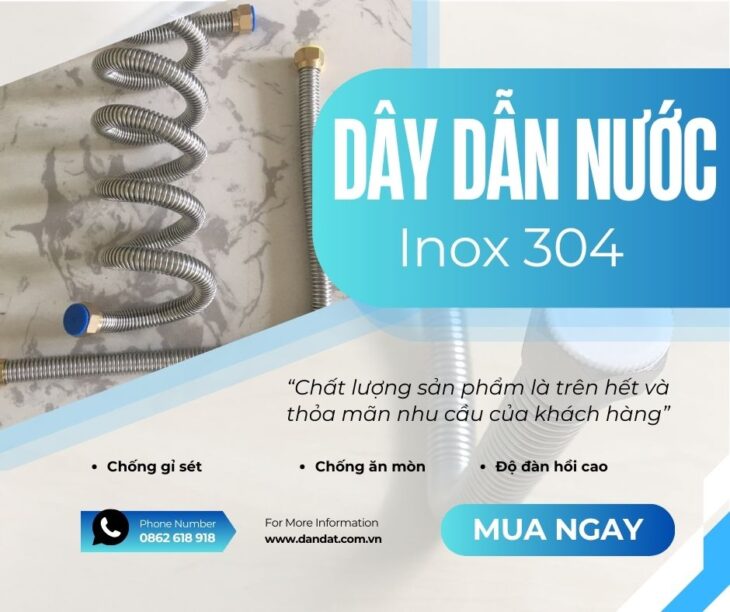 DÂY CẤP NƯỚC LAVABO/DÂY NƯỚC RUỘT GÀ INOX/DÂY DẪN NƯỚC NÓNG LẠNH INOX