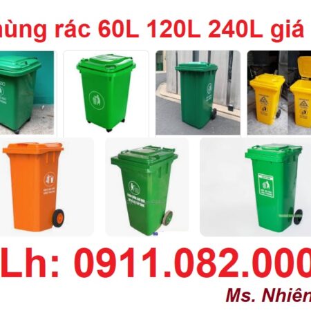 Giảm 20% giá thùng rác nhựa, thùng rác 60l 120l 240l- hàng nhập khẩu mới 100% giá chuẩ