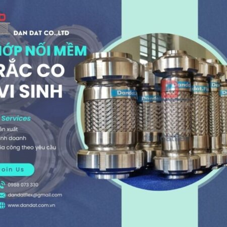 Khớp nối mềm rắc co vi sinh, khớp nối chống rung máy bơm, khớp nối chống rung máy phát điện