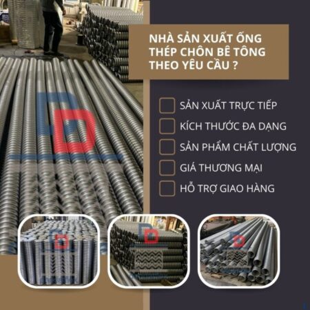 Ống bê tông DN100 không bịt 2 đầu, ống thép chôn bê tông cung cấp cho dự án giá tốt chất lượng cao
