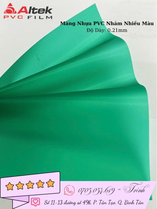 Màng nhựa pvc dẻo nhám nhiều màu 0.21mm