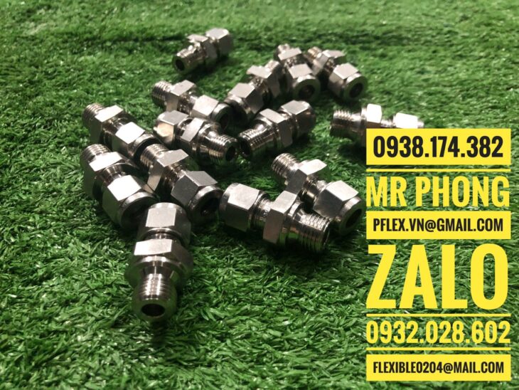 đấu nối inox thẳng hạt bắp- đầu nối inox hạt bắp 90 độ- đầu nối inox chữ TEE hạt bắp