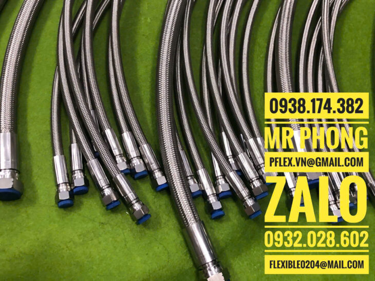 ống mềm PTFE-ống PTFE bọc lưới-ống mềm teflon-ống teflon dẫn hóa chất