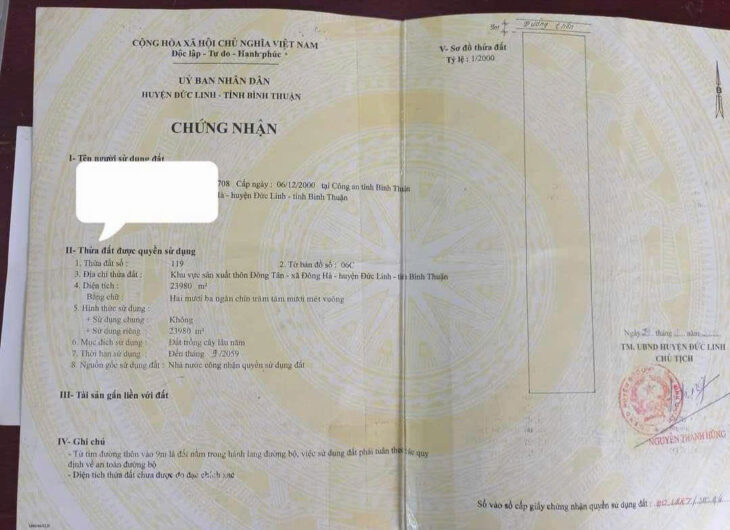 Bán đất giá 32 tỷ 2,3Ha tại Xã Gia Huynh, Tánh Linh, Bình Thuận