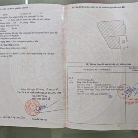 Bán nhà riêng 36m2, 3 tầng, 3PN, tại Kim Giang, Hoàng Mai, HN, ô tô đậu cửa, giá già 4,5 tỷ
