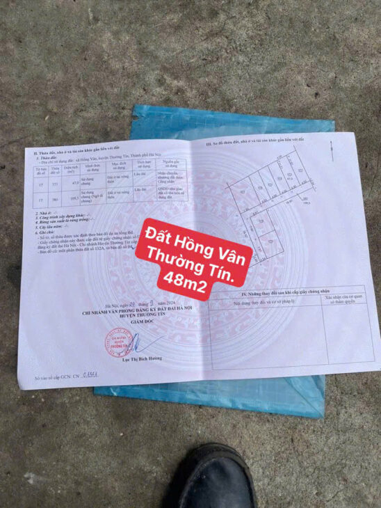 CHỈ HƠN 1 TỶ SỞ HỮU NGAY ĐẤT ĐÃ CÓ SỔ HỒNG VÂN – THƯỜNG TÍN