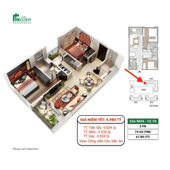 CĂN HIẾM suất ngoại giao giá bèo 2PN – 3PN HN Melody Linh Đàm, Hoàng Mai HN, CK 9% ký trực tiếp