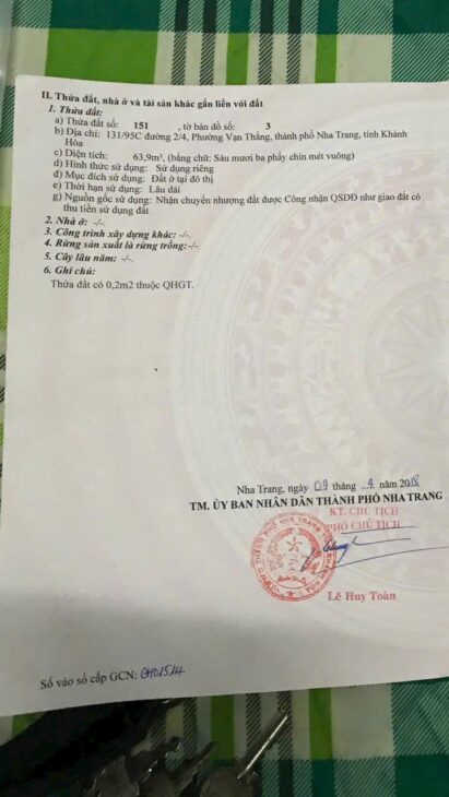 **CẦN BÁN NHÀ 2 TẦNG MỚI TINH HẺM Ô TÔ VẠN THẮNG, TP NHA TRANG** **Giá bán: 3.65 tỷ**