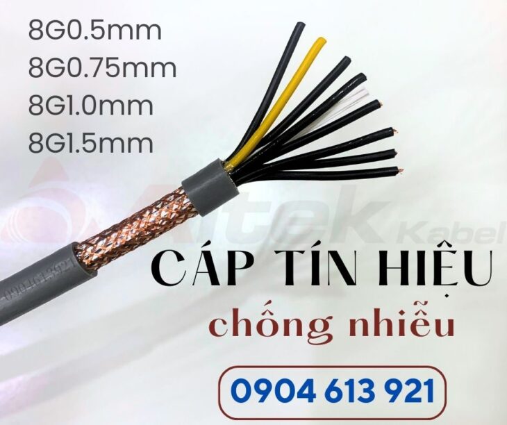 Cáp tín hiệu chống nhiễu 8 lõi, cáp điện 8 lõi, cáp điều khiển 8×0.75mm Altek Kabel