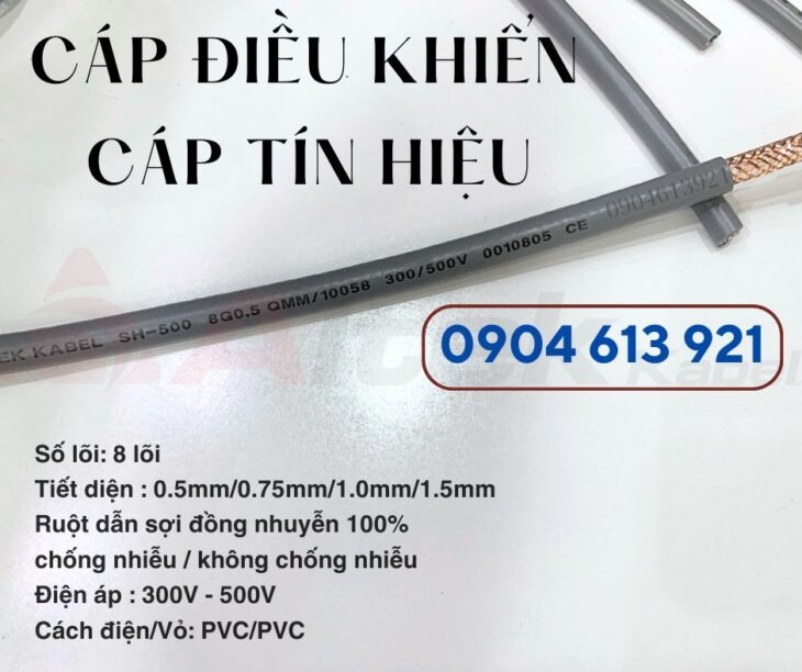Cáp tín hiệu chống nhiễu 8 lõi, cáp điện 8 lõi, cáp điều khiển 8×0.75mm Altek Kabel