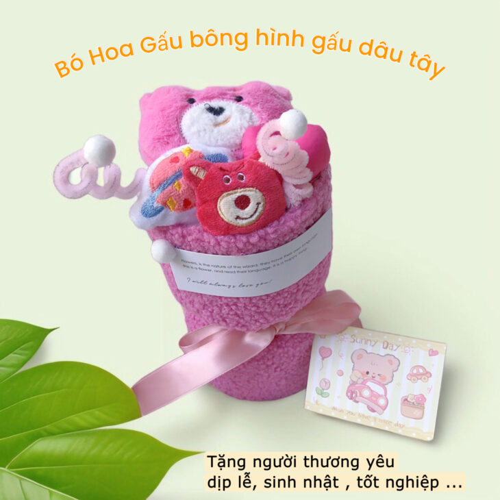 Bó hoa gấu bông tặng người thương yêu có sẵn cần thơ