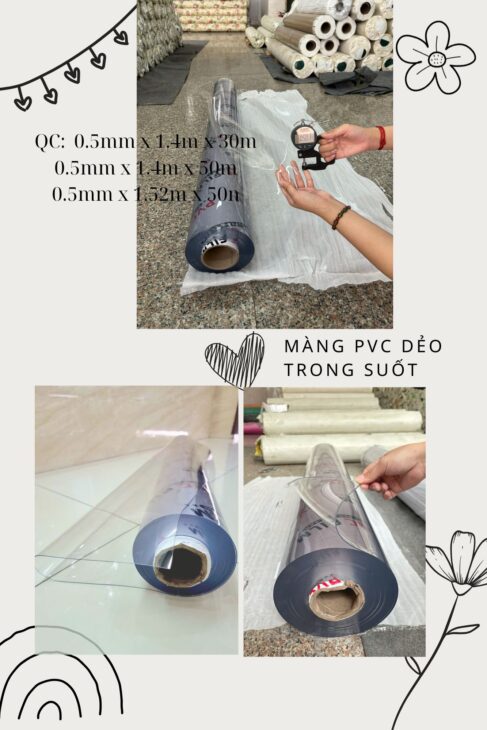 Màng pvc trong suốt giá tốt tại kho bên em