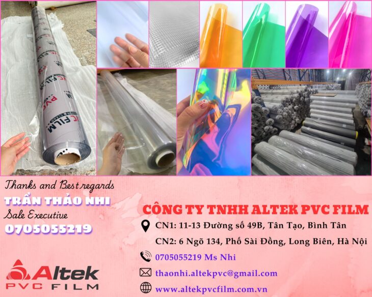 Màng Nhựa Pvc Dẻo Trong Có Bột Không Gia Áp Altek 0.05mm 0.06mm 0.07mm 0.08mm 0.1mm 0.12mm 0.15mm