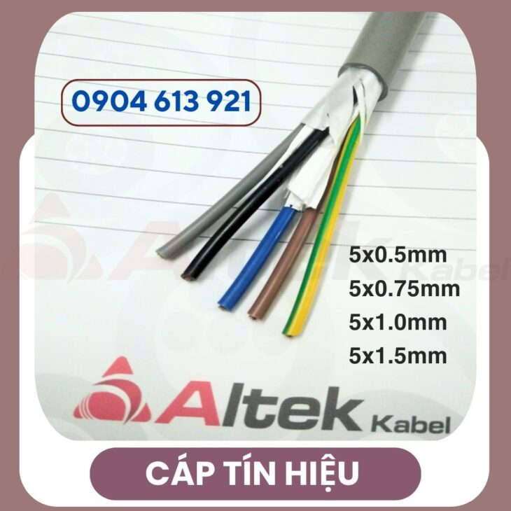 Cáp điều khiển / cáp tín hiệu 5 lõi 5×0.5mm/5×0.75mm/5×1.0mm/5×1.5mm Altek Kabel