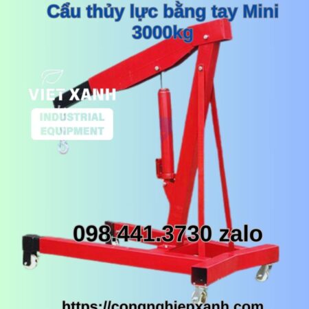 Cẩu thủy lực mini bằng tay 3000kg là một trong nhiều thiết bị cần phải có của một Gara sửa chữa Ô tô