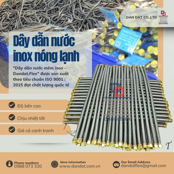 Ống mềm cấp nước nóng, dây dẫn nước, dây dẫn nước inox nóng lạnh, dây dẫn nước inox chịu nhiệt