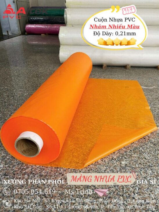 Màng nhựa PVC tiêu chuẩn – màng pvc nhám nhiều màu dày 0,21mm