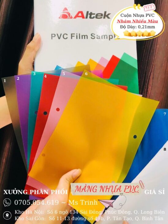 Màng nhựa PVC tiêu chuẩn – màng pvc nhám nhiều màu dày 0,21mm