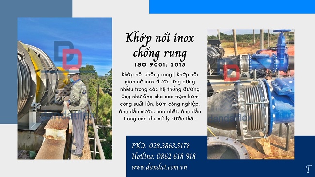 Khớp nối giảm rung máy bơm, khớp nối mềm nối bích chịu nhiệt, khớp nối mềm nối bích inox 316