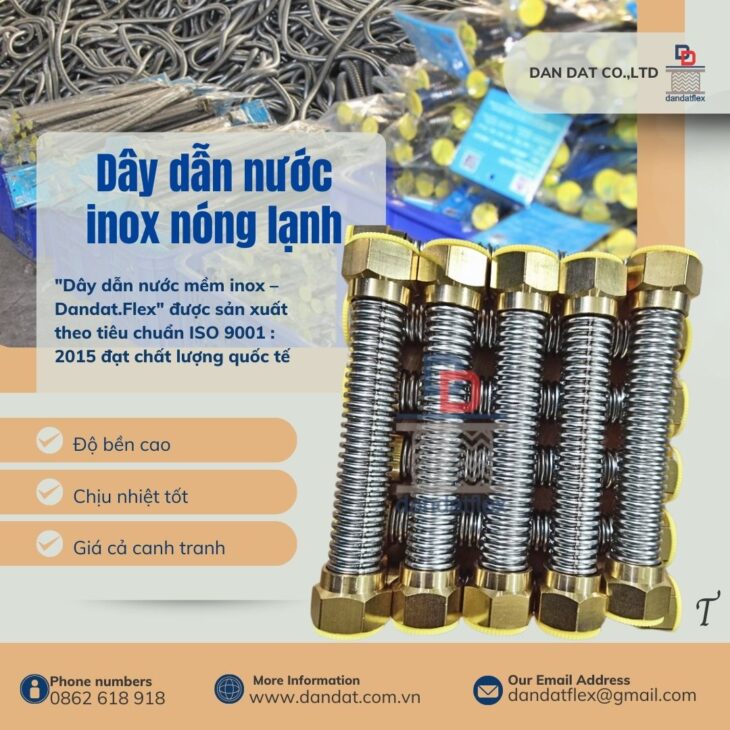 Dây dẫn nước inox chịu nhiệt,dây inox cấp nước ren trong,dây cấp nước nóng lạnh inox 304,daydannuoc