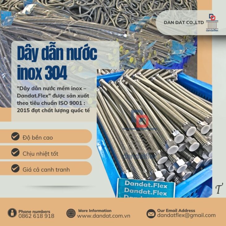 Dây dẫn nước inox chịu nhiệt,dây inox cấp nước ren trong,dây cấp nước nóng lạnh inox 304,daydannuoc