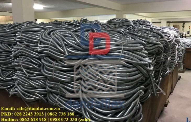 Ống ruột gà lõi thép luồn dây điện bọc nhựa, ống ruột gà bọc inox 304, khớp nối ống ruột gà