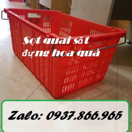 Sóng nhựa hở có quai, sọt nhựa, sọt có quai đựng thực phẩm, sọt dùng nhà hàng đựng b