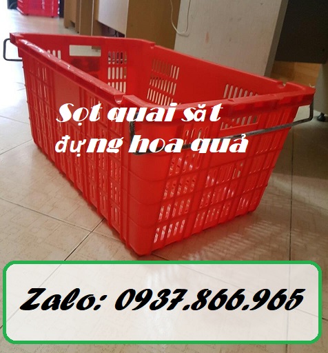 Sóng nhựa hở có quai, sọt nhựa, sọt có quai đựng thực phẩm, sọt dùng nhà hàng đựng b