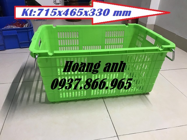 Sóng nhựa hở có quai, sọt nhựa, sọt có quai đựng thực phẩm, sọt dùng nhà hàng đựng b
