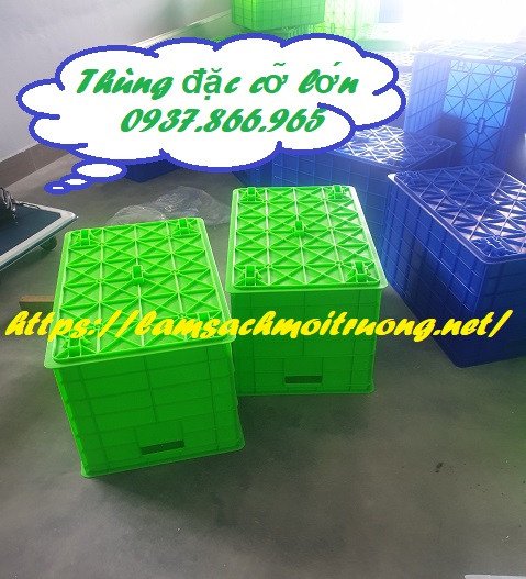 Thùng nhựa nguyên sinh kích thước lớn, thùng đặc, thùng có bánh xe, thùng nhựa