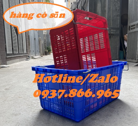 Sóng nhựa hở có quai, sọt nhựa, sọt có quai đựng thực phẩm, sọt dùng nhà hàng đựng b