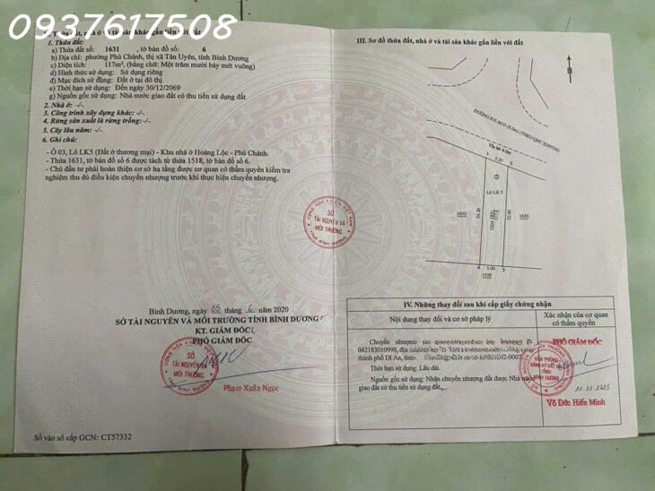 Bán đất thổ cư 117m2, Huỳnh Văn Lũy, Phú Chánh, Tân Uyên, Bình Dương – 1.9 tỷ