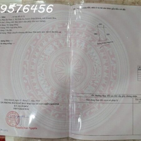 BÁN ĐẤT NỀN THỔ CƯ TẠI DIÊN KHÁNH, KHÁNH HOÀ