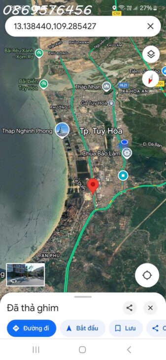 ĐẤT Ở MẶT ĐƯỜNG HÙNG VƯƠNG, TP TUY HOÀ CẦN BÁN