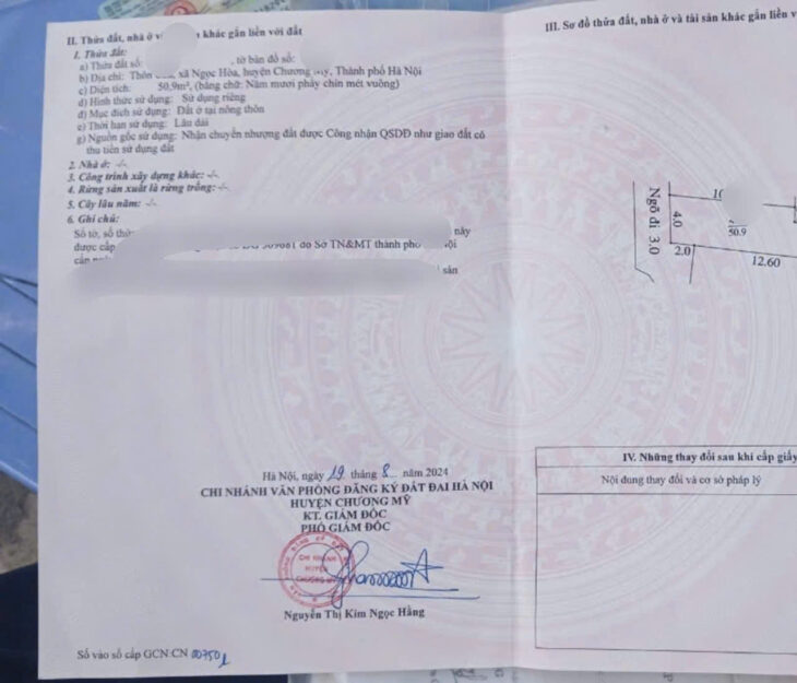 cc gửi bán 50,9 m ngọc hoà giáp tt chúc sơn đường o tô đỗ cửa