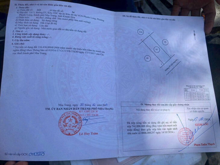 Lô đất TĐC VCN Phước Long Nha Trang chỉ 3ty5