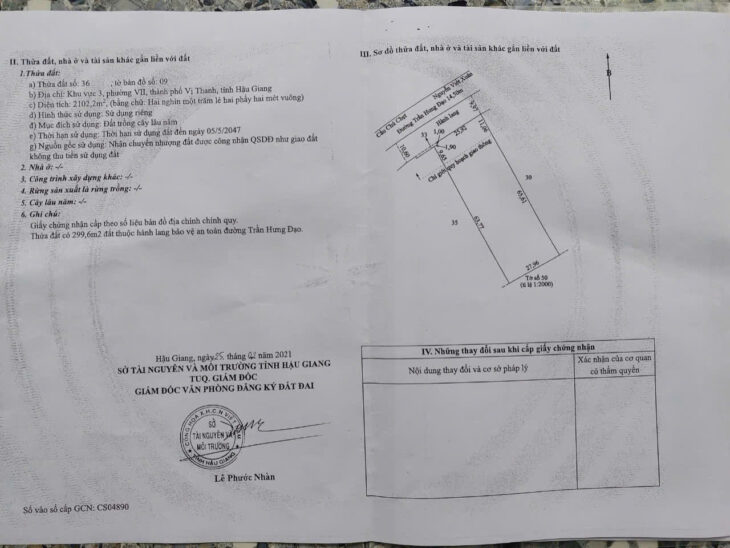 Bán Đất 2102m2 Khu Vực 3,Phường 7,Vị Thanh,Hậu Giang Đường Trần Hưng Đạo,Gia 73,5 tỷ