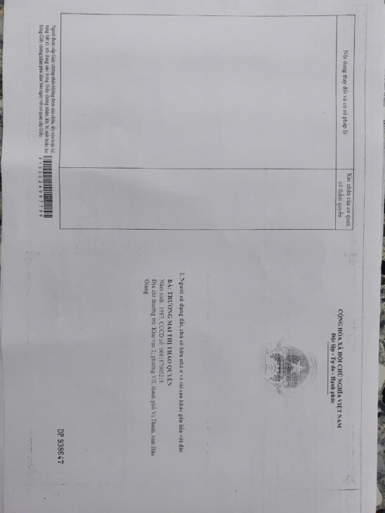 Bán Đất Khu Vực 2,Phường VII,Thành Phố Vị Thanh,Tỉnh Hậu Giang Gia Siêu Rẻ Chỉ 1,2 Tỷ 37m2