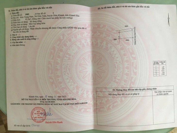 Bán đất 2 mặt tiền Diên Toàn ngay ngã tư bến xe phía Nam. Khu dân cư đông đúc. Gần chợ và trường