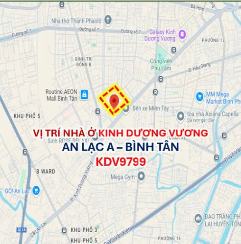 BÁN NHÀ MẶT TIỀN KINH DƯƠNG VƯƠNG, AN LẠC A, BÌNH TÂN , CHỈ 6,5 TỶ,