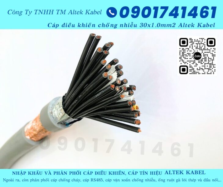 Cáp điều khiển chống nhiễu 30×1.0 Bắc Giang, Hưng Yên, Bắc Ninh