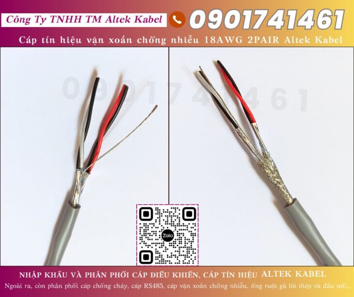 Cáp tín hiệu 18awg 1p, 2p, 3p, 4p Đà Nẵng, Huế, Quảng Ngãi, Quảng Nam