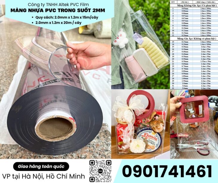 Tổng kho màng nhựa pvc dẻo trong suốt tại Hà Nội, Hồ Chí Minh