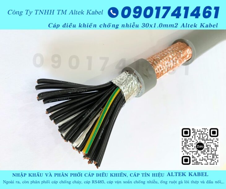 Cáp điều khiển chống nhiễu 30×1.0 Bắc Giang, Hưng Yên, Bắc Ninh