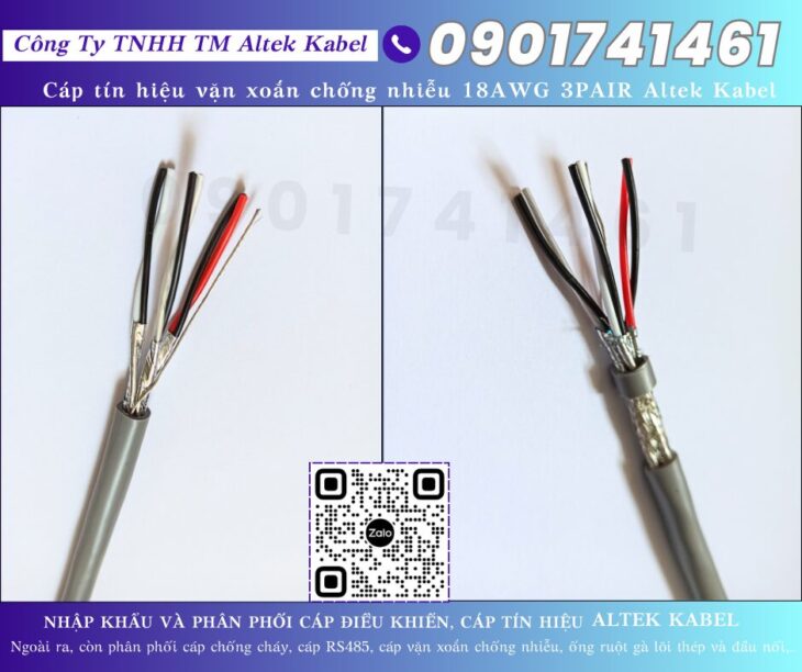 Cáp tín hiệu 18awg 1p, 2p, 3p, 4p Đà Nẵng, Huế, Quảng Ngãi, Quảng Nam
