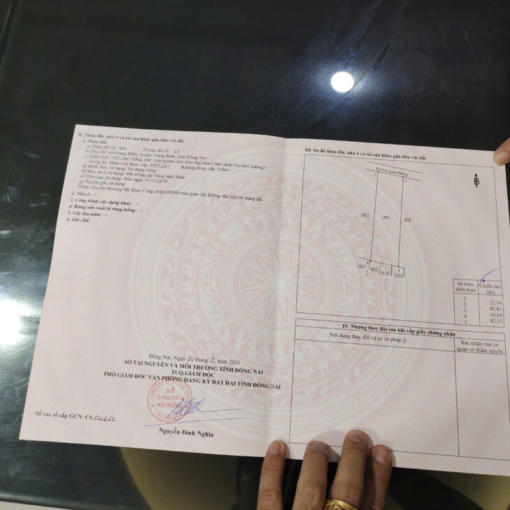 Bán gần 2 sào đất Vị trí: Gần Khu du lịch Giang Điền, Giang Điền, Trảng Bom, Đồng Nai.