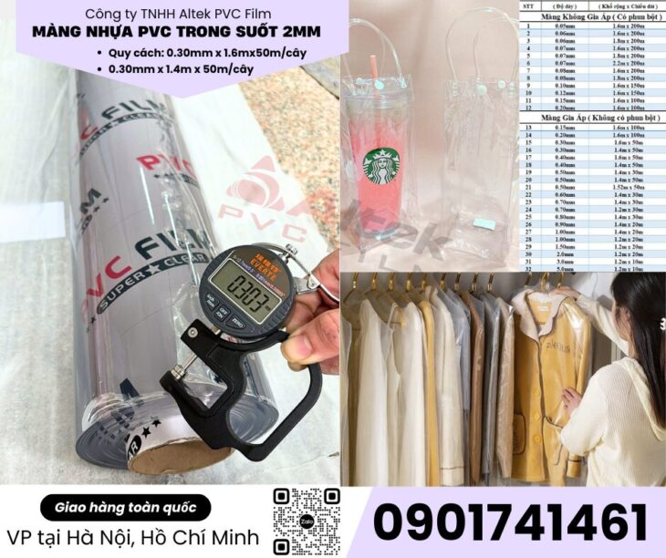 Tổng kho màng nhựa pvc dẻo trong suốt tại Hà Nội, Hồ Chí Minh